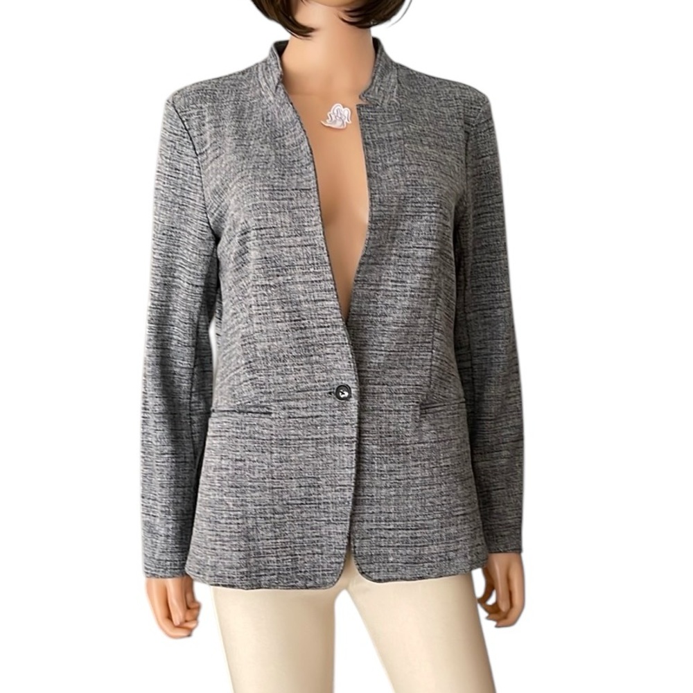 NWOT Banana Republic Gray Tailored Regent Blazer with Stand-Up Collar